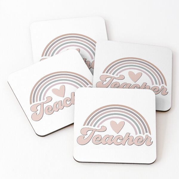 Item preview, Muted Rainbow Teacher Heart Typography Education Art designed and sold by Art-shia.