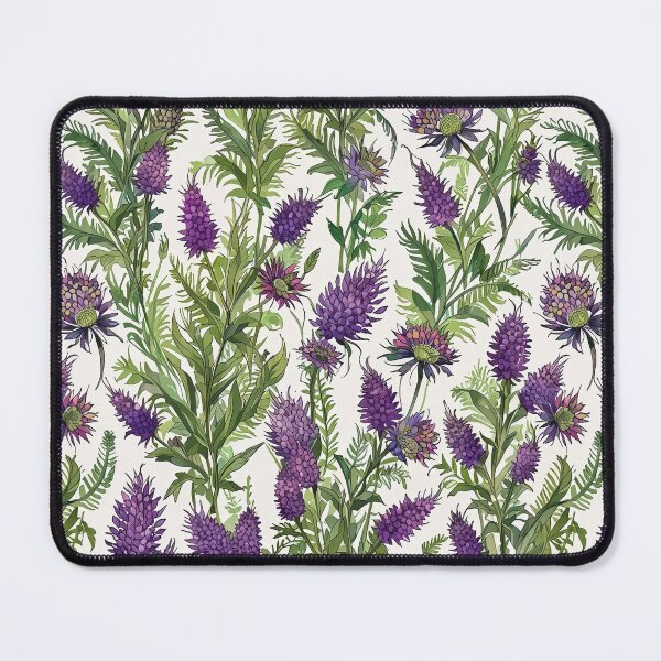 Item preview, Purple flowers and green leaves pattern designed and sold by CoolPixels.