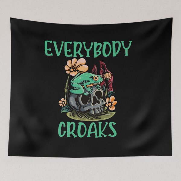 Item preview, Everybody Croaks Frog Mushroom Goblinecore Art designed and sold by Dressed For  Duty.