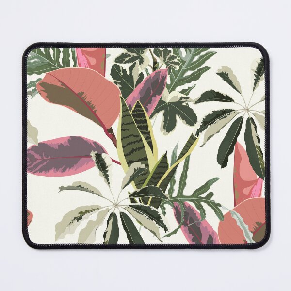 Item preview, Tropical jungle plants, Sansevieria, pink ficus and exotic leaves on vintage beige background. designed and sold by MatyKotiv.