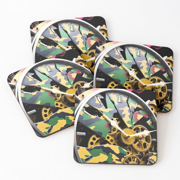 Item preview, Steampunk Fragmented Gear Clock Camouflage Design designed and sold by CamouflageLab.