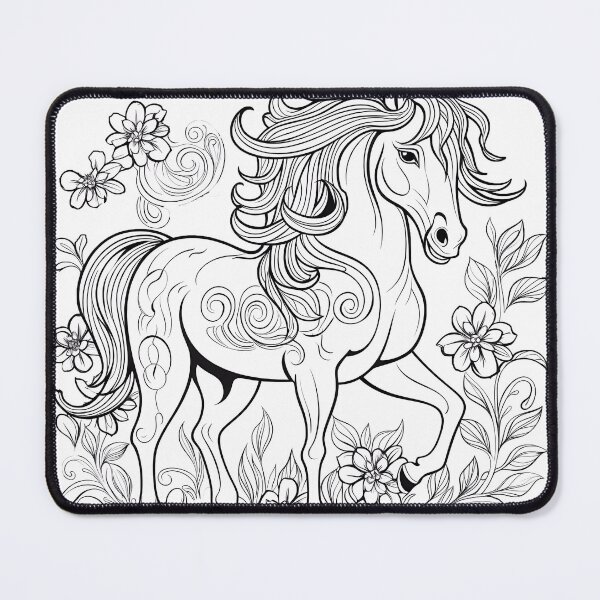 Item preview, Horse #4 Coloring Page Pattern designed and sold by DavidColoring.
