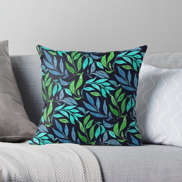Loose Leaves - Cool Throw Pillow