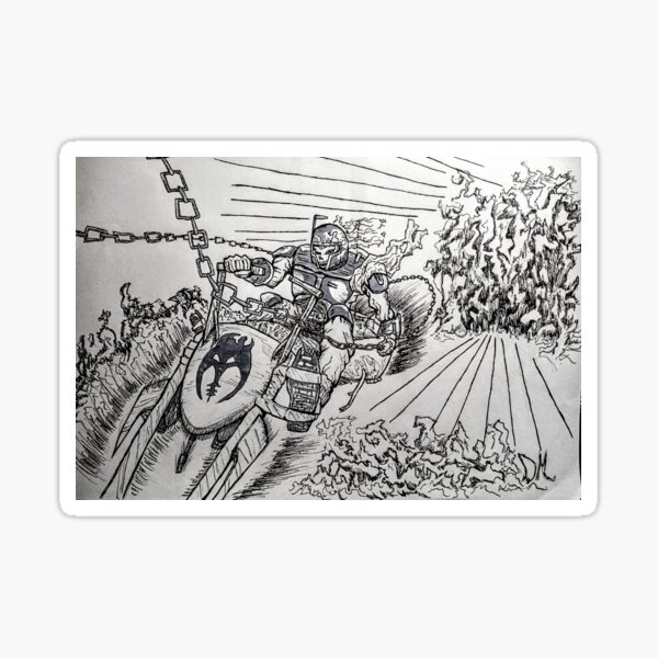 Vista previa del artículo con la obra «Boba Fett, el motorista fantasma», diseñado y vendido por DMDigitalManus.