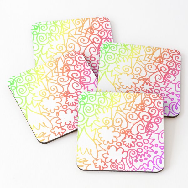 Item preview, Abstract rainbow marker lines drawing | Colorful creative artsy hand drawing line composition designed and sold by lausn.