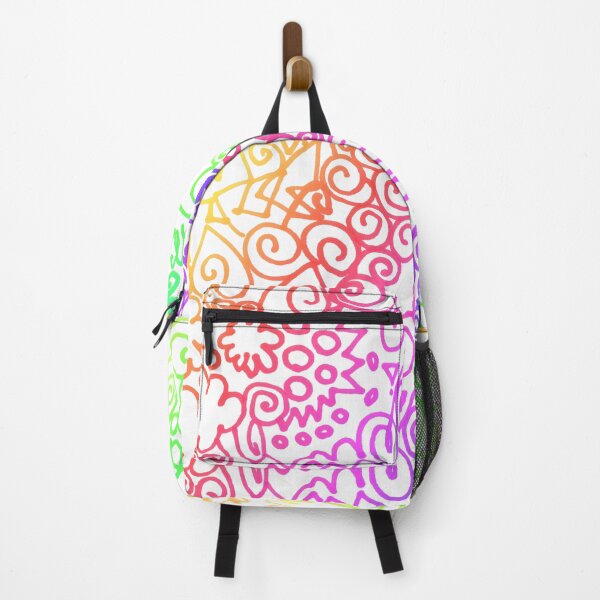Item preview, Abstract rainbow marker lines drawing | Colorful creative artsy hand drawing line composition designed and sold by lausn.