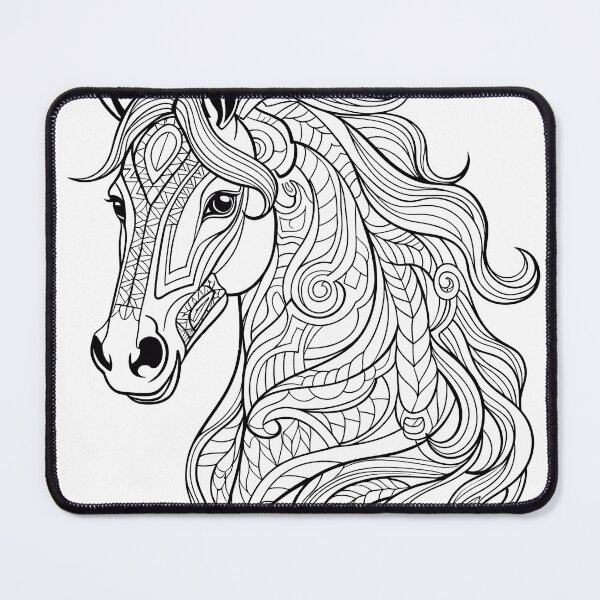 Item preview, Horse #6 Coloring Page Pattern  designed and sold by DavidColoring.