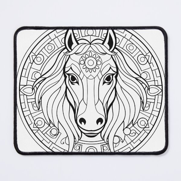 Item preview, Horse #7 Coloring Page Pattern designed and sold by DavidColoring.