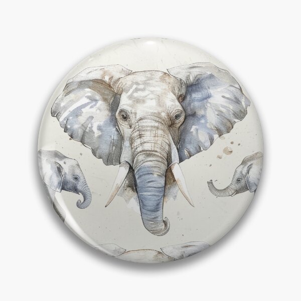 Item preview, grey watercolour elephant pattern designed and sold by PoppyLaneStudio.