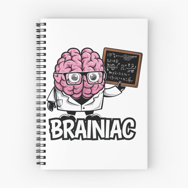 Item preview, Brainiac - Pink brain in glasses and a lab coat holding a board designed and sold by SplashPixel.