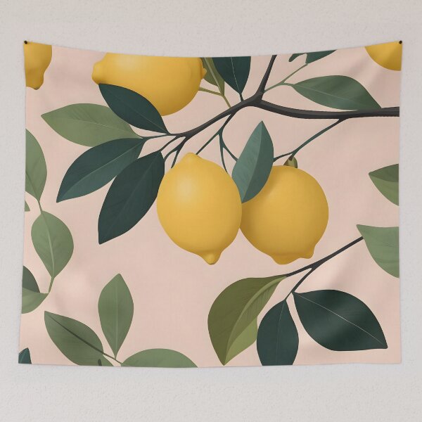 Item preview, Squeeze the Day, Aesthetic Botanical Print, Bold and Bright Seamless Pattern, Modern Minimalist Citrus Vibes designed and sold by Kintsugi99.