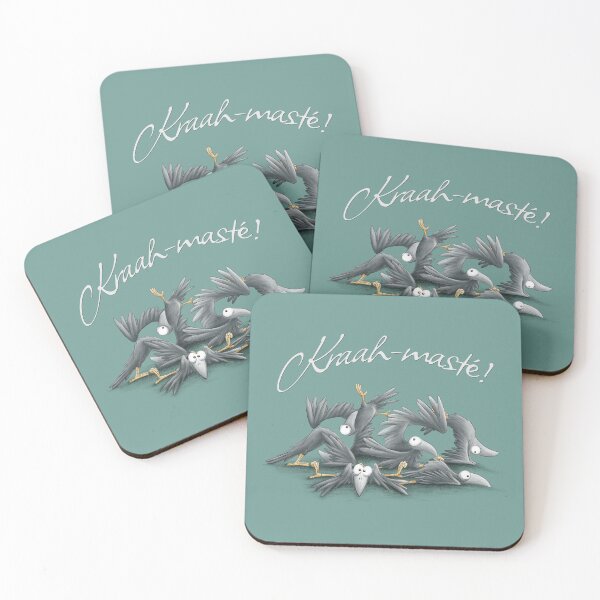 Item preview, Kraah-masté! Yoga Vibes Crows Workout Meditation Raven designed and sold by Skizzenmonster.