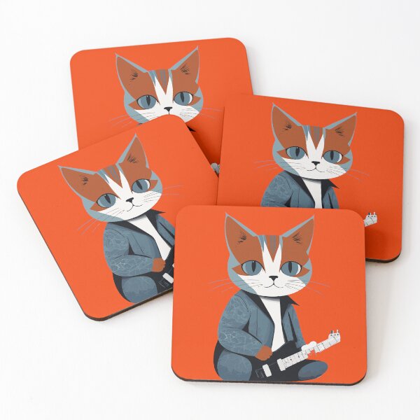 Item preview, Whimsical Cat Playing Guitar designed and sold by After De Moment.