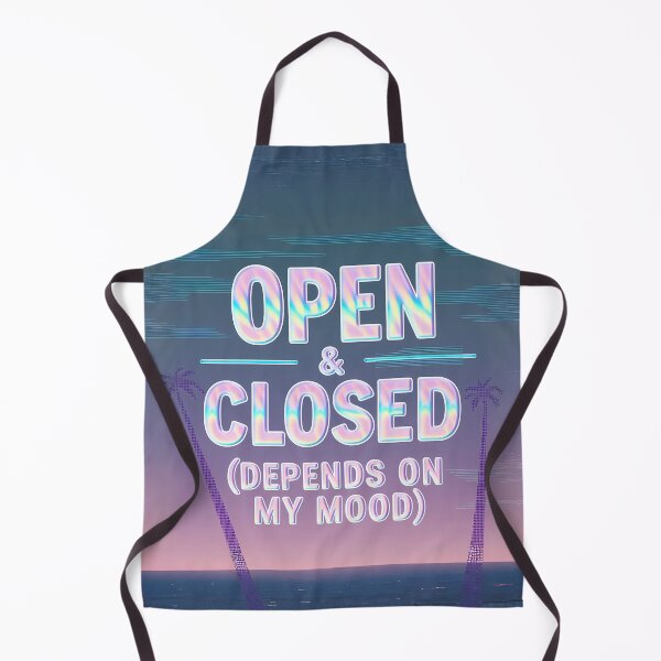 Item preview, Retro Vaporwave Open Closed Sticker – Holographic 80s Aesthetic designed and sold by SolaoLab.