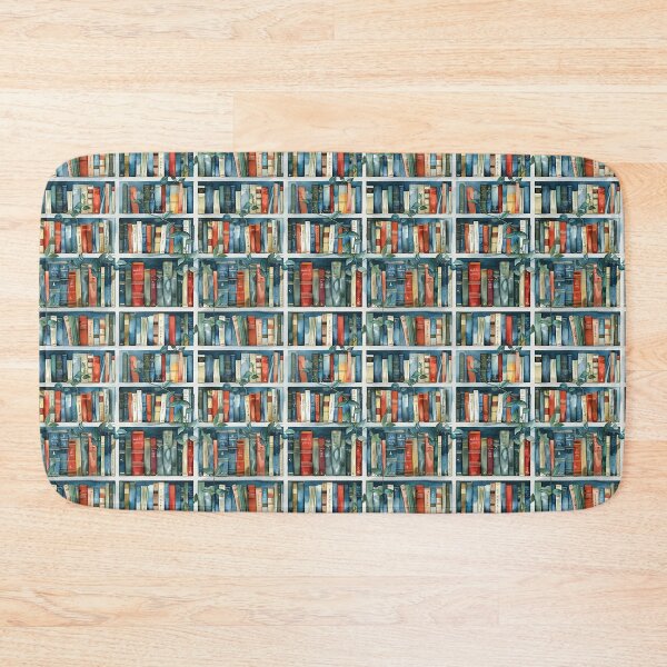 Item preview, watercolour bookshelf with plant vines designed and sold by PoppyLaneStudio.