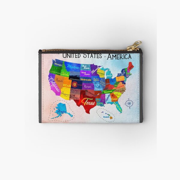 Item preview, Watercolor Mosaic Map of the United States of America designed and sold by loudestkitten.