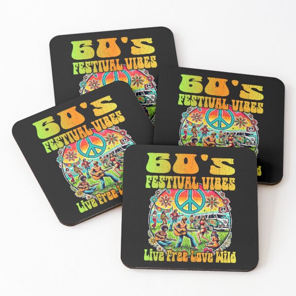 Item preview, 60's FESTIVAL VIBES LIVE FREE LOVE WILD retro festival classic rock good vibes only peace and love  designed and sold by Jt41.