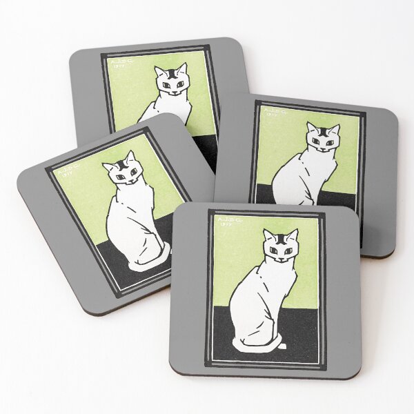Item preview, Vintage Sitting Cat. Restored Julie De Gragg illustration. designed and sold by Shoot-The-Moon.