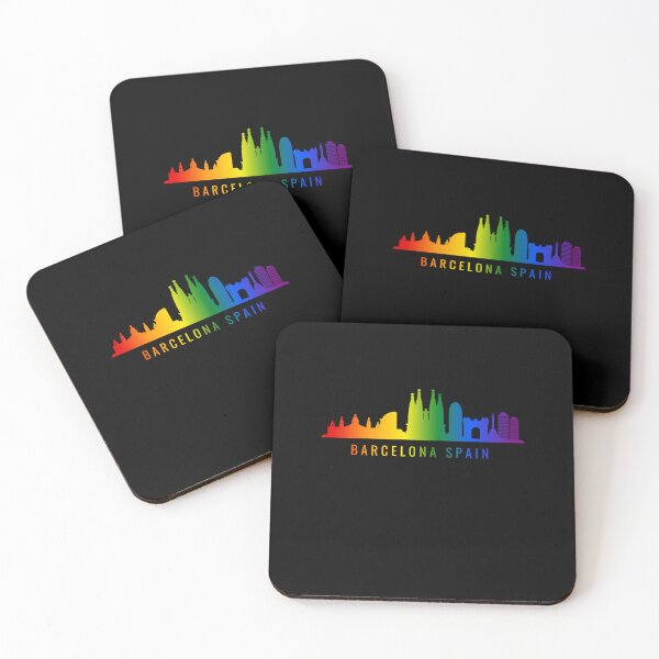 Item preview, Barcelona Spain Skyline Graphic, Classic pride flag graphic, City Skyline Graphic, Cityscape, Rainbow Silhouette, City art, Landmarks, Architecture, city, cities, designed and sold by PrideBeProud.
