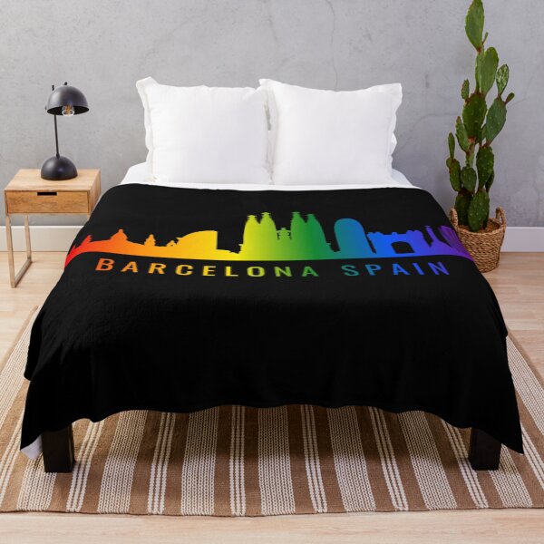 Item preview, Barcelona Spain Skyline Graphic, Classic pride flag graphic, City Skyline Graphic, Cityscape, Rainbow Silhouette, City art, Landmarks, Architecture, city, cities, designed and sold by PrideBeProud.
