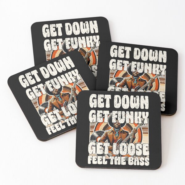Item preview, GET DOWN GET FUNKY GET LOOSE FEEL THE BASS retro funk soul disco bass vibes  designed and sold by Jt41.