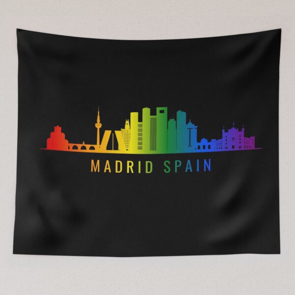 Item preview, Madrid Spain Skyline Graphic, Classic pride flag graphic, City Skyline Graphic, Cityscape, Rainbow Silhouette, City art, Landmarks, Architecture, city, cities, designed and sold by PrideBeProud.