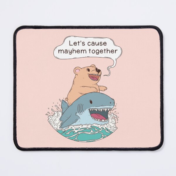 Item preview, Bear Riding Shark – Let’s Cause Mayhem Together designed and sold by Jess.a.creates.