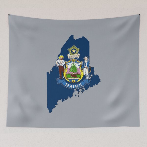 Item preview, Maine Flag Map designed and sold by Havocgirl.