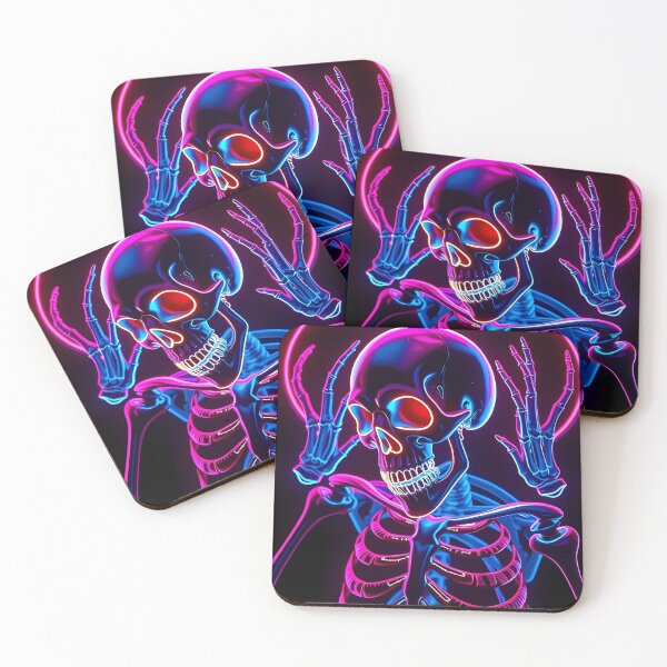 Item preview, Neon Cyberpunk Skeleton - Futuristic Glowing Skull Art designed and sold by FusionCipher.