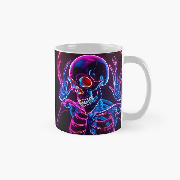 Item preview, Neon Cyberpunk Skeleton - Futuristic Glowing Skull Art designed and sold by FusionCipher.