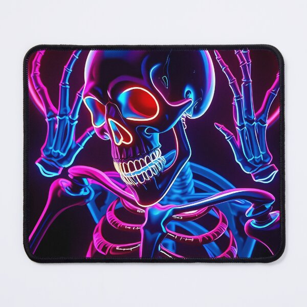Item preview, Neon Cyberpunk Skeleton - Futuristic Glowing Skull Art designed and sold by FusionCipher.