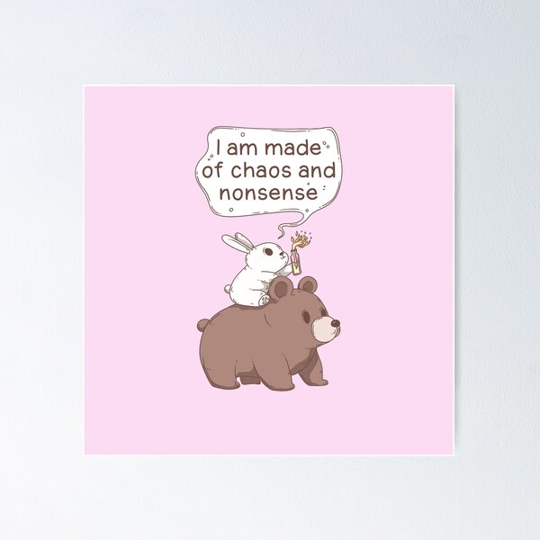 Item preview, Chaos and Nonsense – Rabbit Riding Bear with Molotov Cocktail designed and sold by Jess.a.creates.