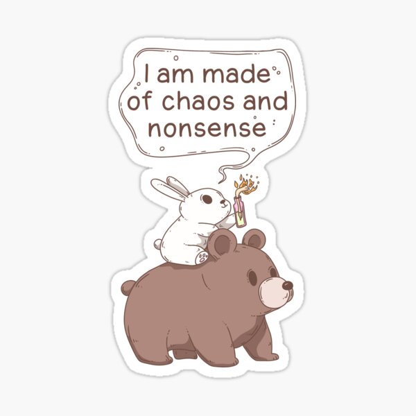 Item preview, Chaos and Nonsense – Rabbit Riding Bear with Molotov Cocktail designed and sold by Jess.a.creates.