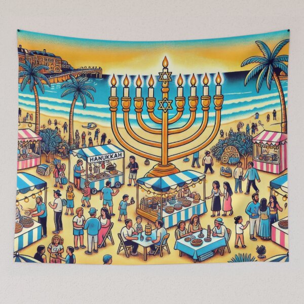 Item preview, Hanukkah Celebration at Bondi Beach, Sydney designed and sold by BobArtGallery.