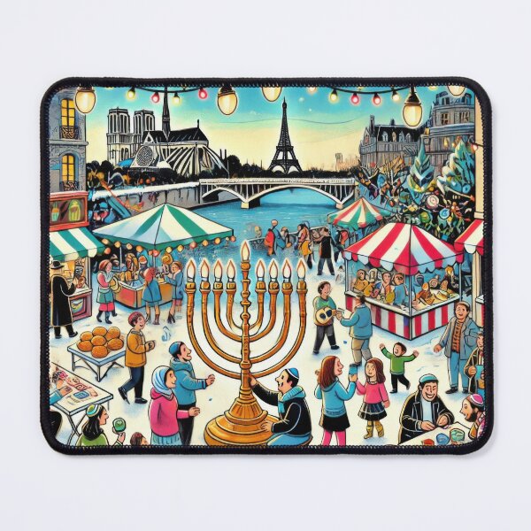 Item preview, Hanukkah Celebration by the Seine in Paris designed and sold by BobArtGallery.