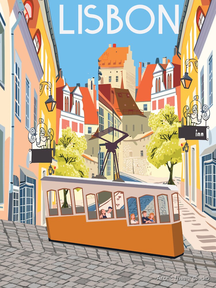 LIsboa lisbon, vintage travel poster,sticker, greeting card iPhone Case - Thumbnail 5