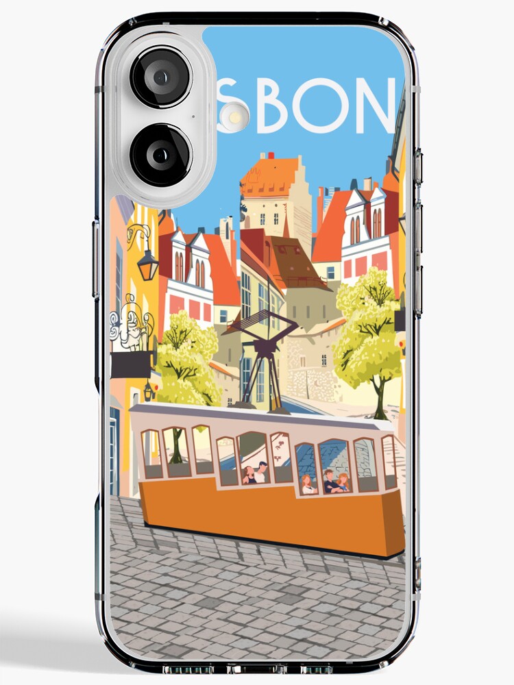 LIsboa lisbon, vintage travel poster,sticker, greeting card iPhone Case - Thumbnail 4