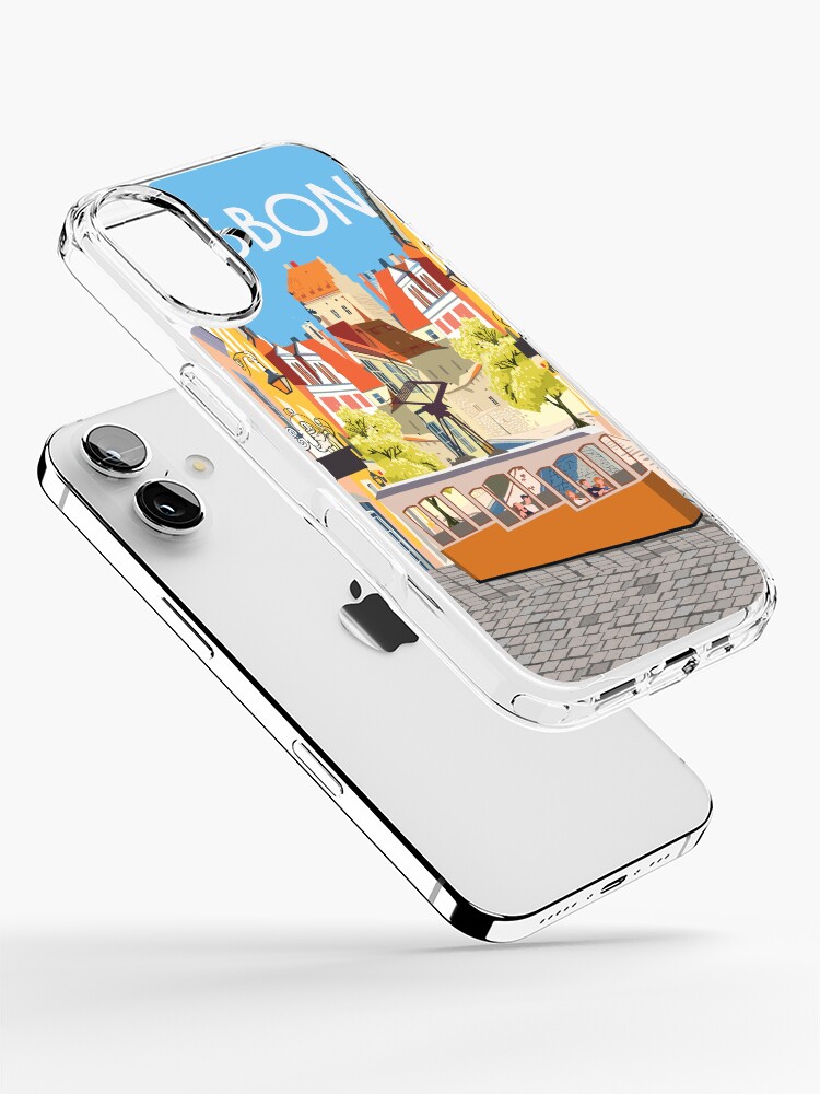 LIsboa lisbon, vintage travel poster,sticker, greeting card iPhone Case - Thumbnail 3