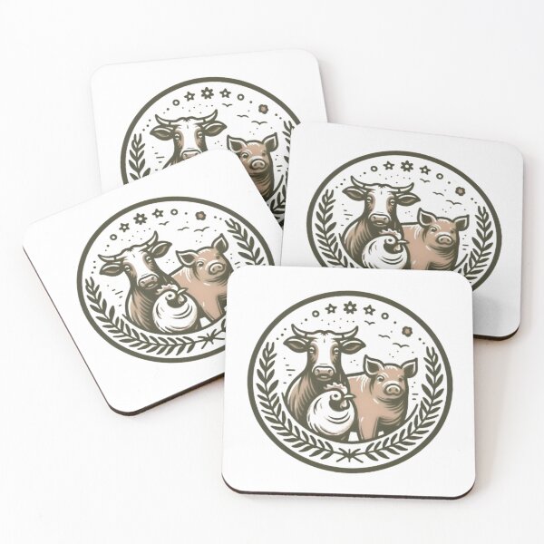 Item preview, Rustic Farmhouse Trio - Vintage Animal Logo designed and sold by Simple_Lines2025.