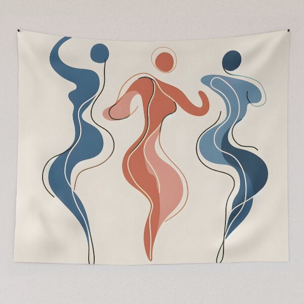 Item preview, Sway & Slay, Minimalist Dancing Queens, Abstract Boho Aesthetic Print, Effortless, Chic, and Unique Wall Art designed and sold by Kintsugi99.