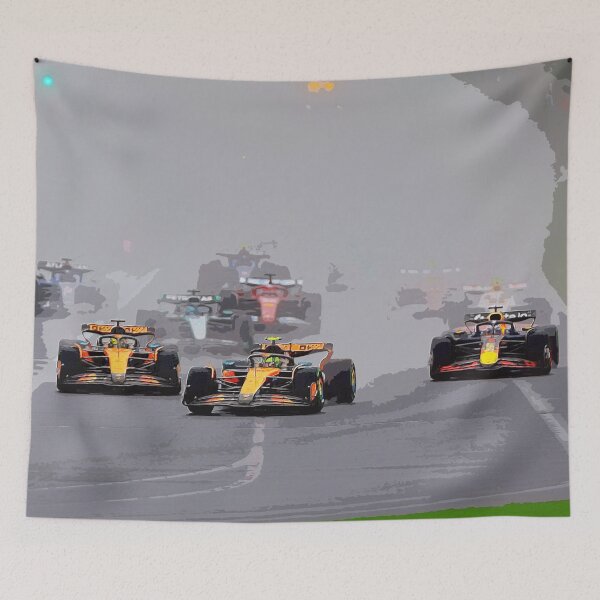 Item preview, Start of the 2025 F1 season at Albert Park Australia with the drivers going into the first corner leaving a cloud of spray designed and sold by Rodissimus1984.