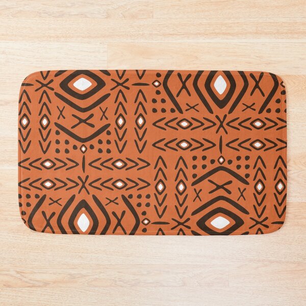 Item preview, Orange Bogolan Traditional fabric designed and sold by Wolagno.