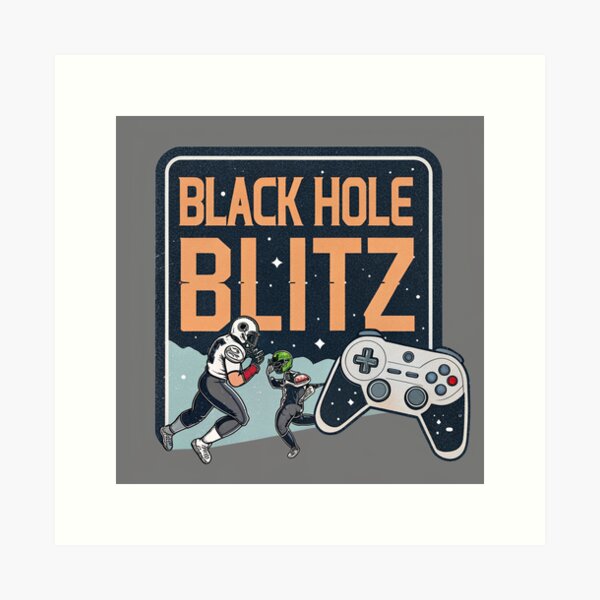 Aperçu de l'œuvre Black Hole Blitz - Jeu vidéo rétro créée et vendue par Lucky Dog Merch.