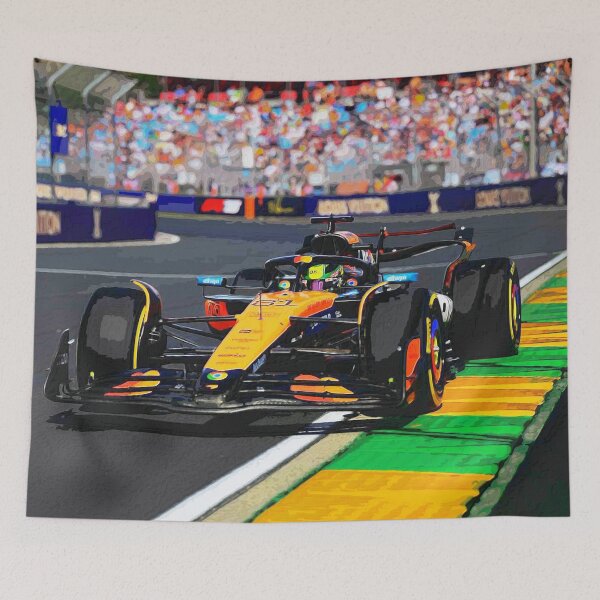 Item preview, Oscar Piastri racing his 2025 F1 car during the Australian Grand Prix at Melbourne Albert Park designed and sold by Rodissimus1984.