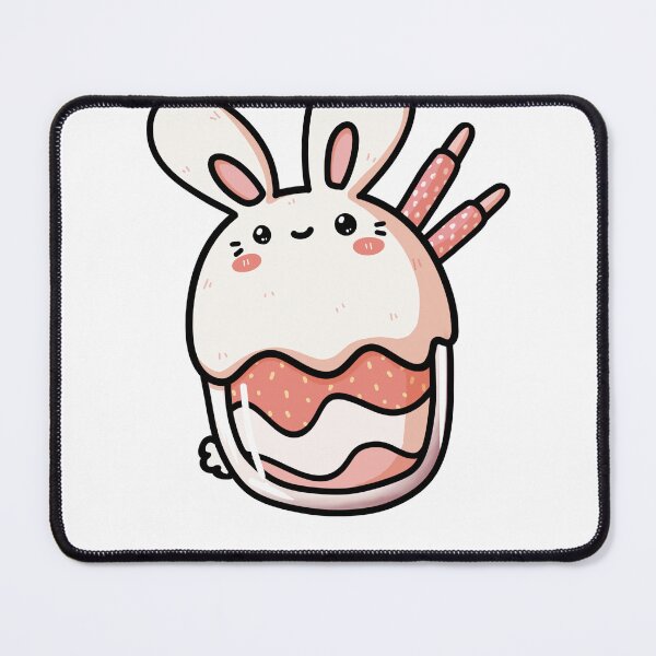 Item preview, Cute Bunny Cupcake designed and sold by Cute & Funny Hand-Drawn Prints | Happy Doodle Friends Shop.