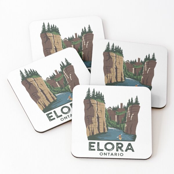 Item preview, Vintage Vibes of Elora, Ontario – Retro Travel Art Print designed and sold by skiprender.