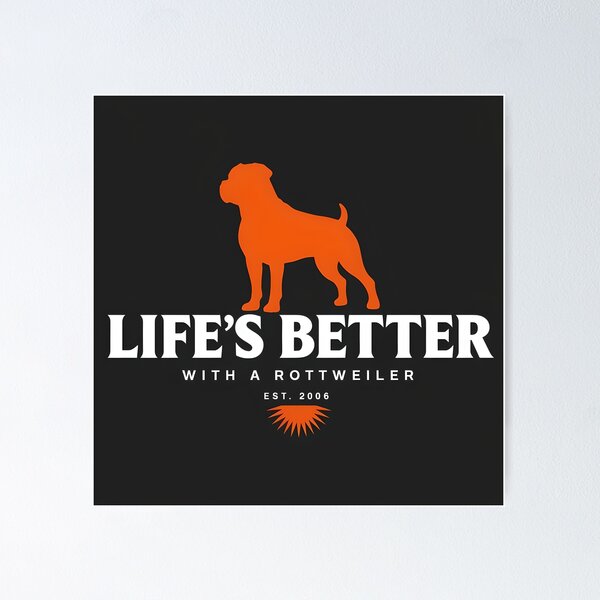 Artikelvorschau, Das Leben ist besser mit einem Rottweiler-Logo entworfen und verkauft von MountAshDesigns.