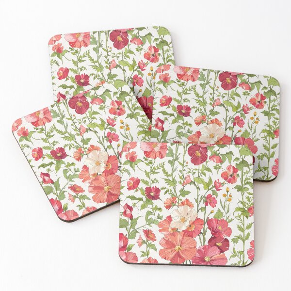 Item preview, Hollyhock flowers pattern designed and sold by CoolPixels.