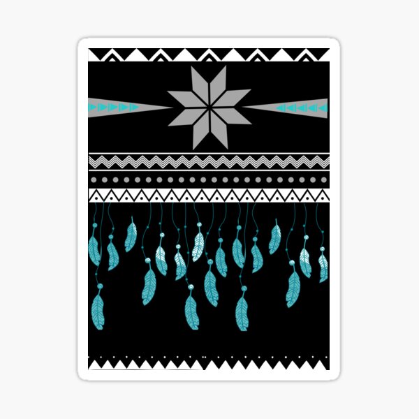 Lakota star and feather pattern Sticker