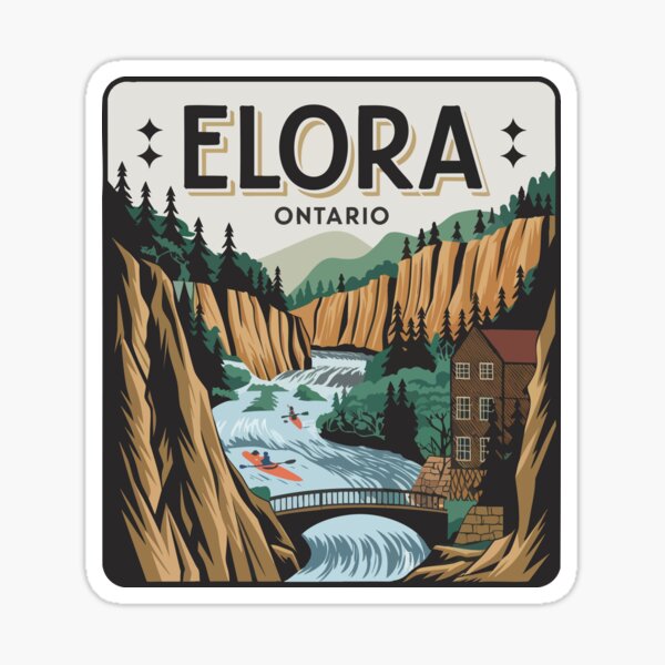 Item preview, Discover Elora, Ontario: Retro-Inspired Vintage Travel  designed and sold by skiprender.